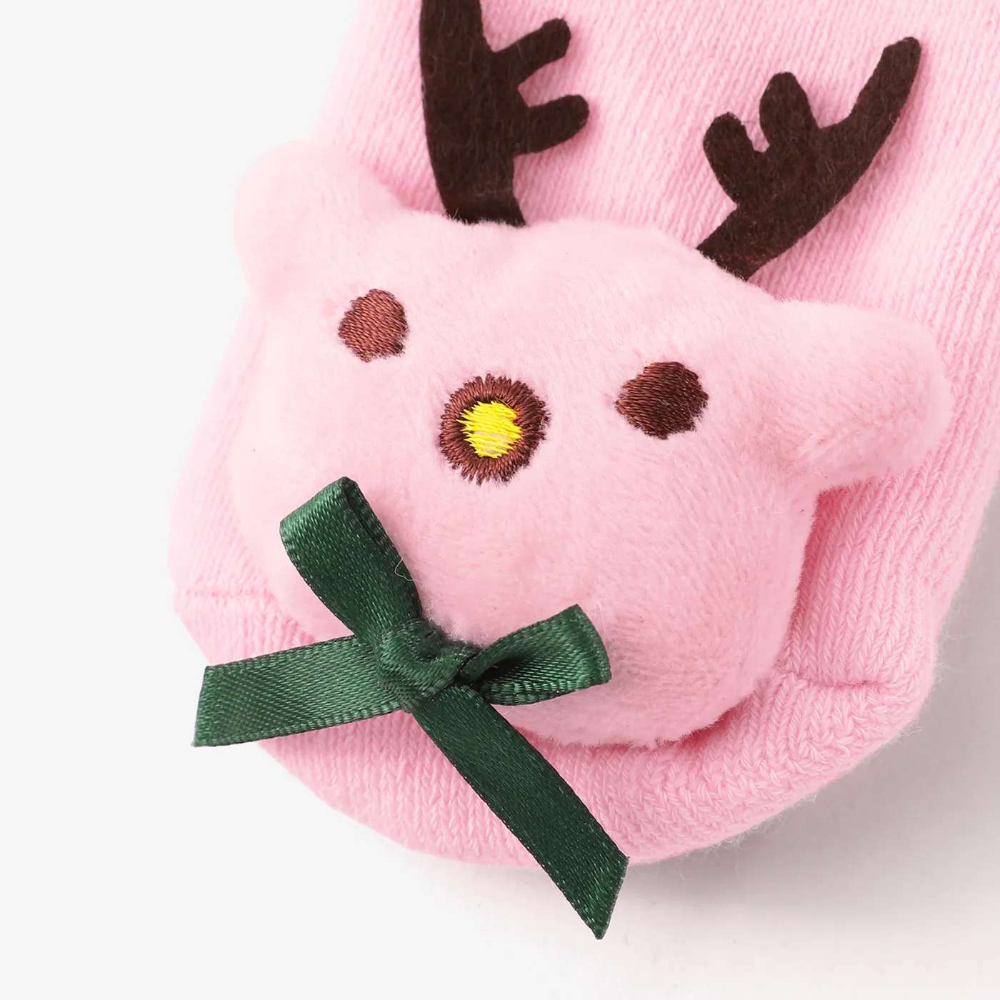 Christmas thickened terry newborn doll socks, indoor non-slip floor socks Pink image 4