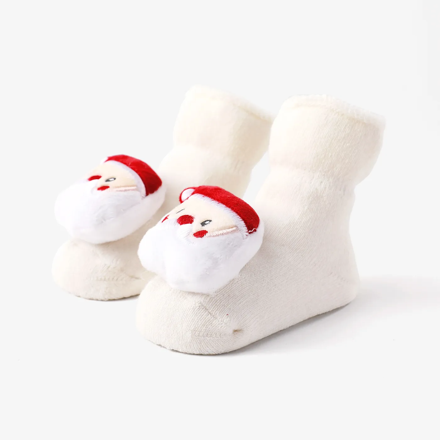 Christmas thickened terry newborn doll socks, indoor non-slip floor socks White