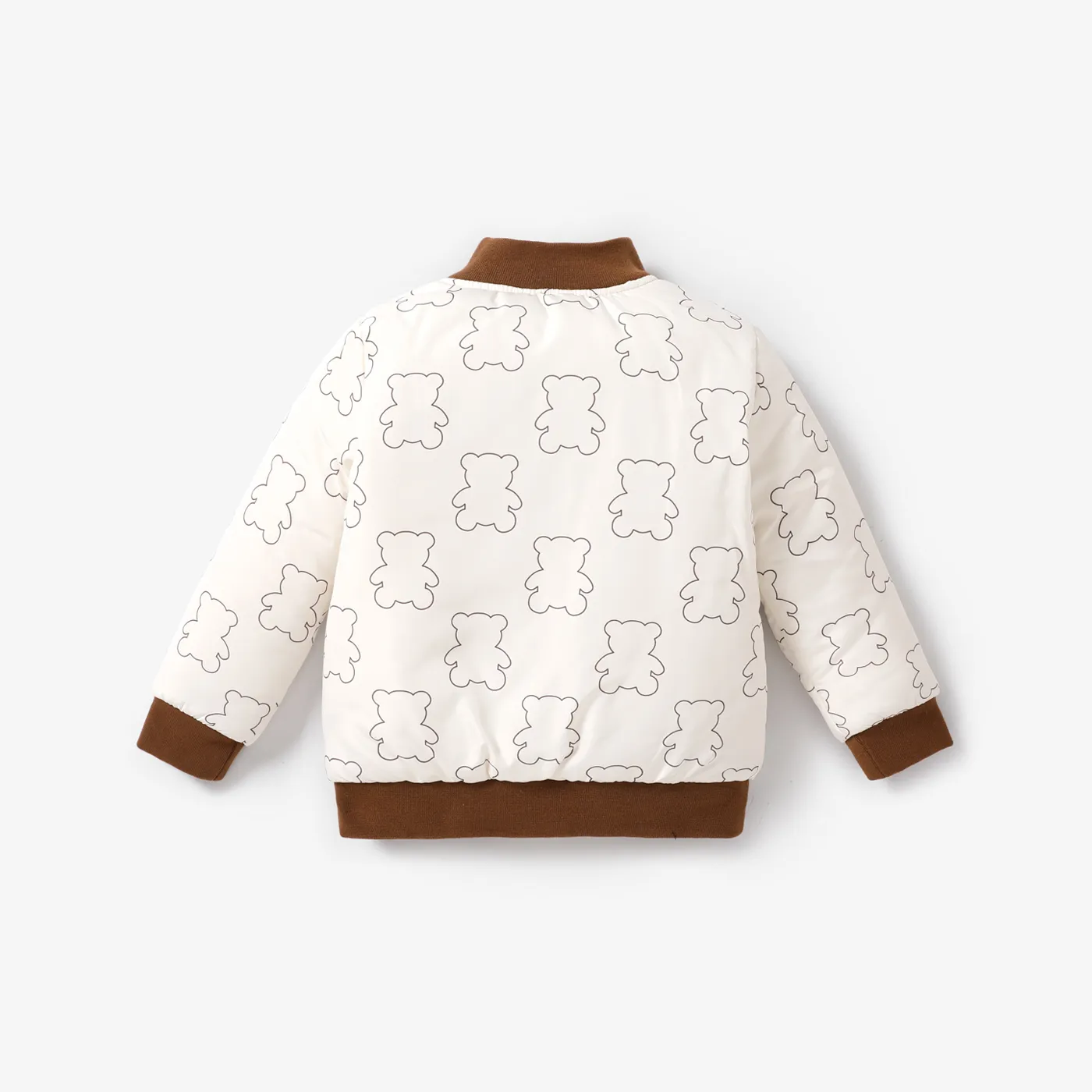 Toddler Boy/Girl Fabric Stitching Cute Bear Winet Coat Beige image 5