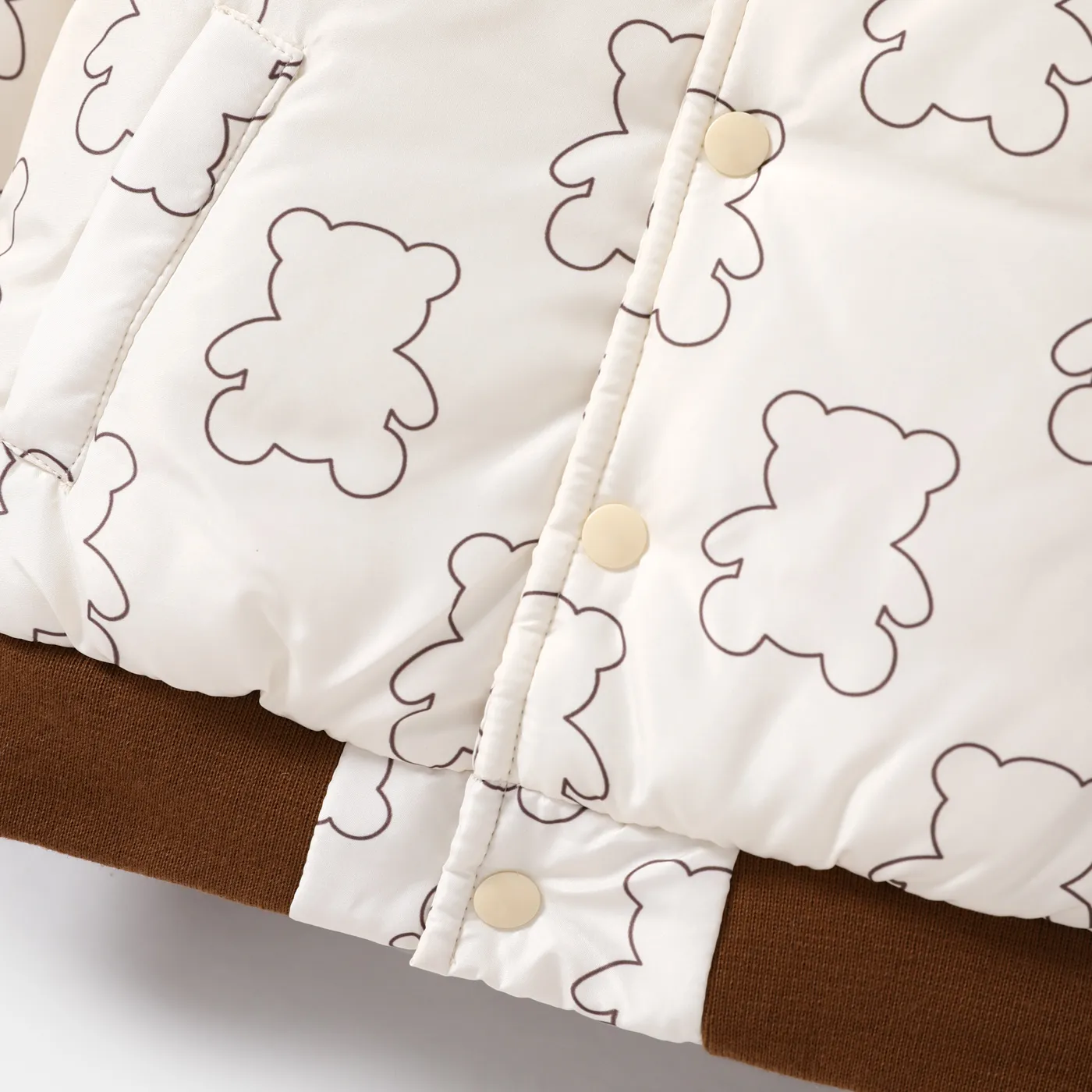 Toddler Boy/Girl Fabric Stitching Cute Bear Winet Coat Beige image 4