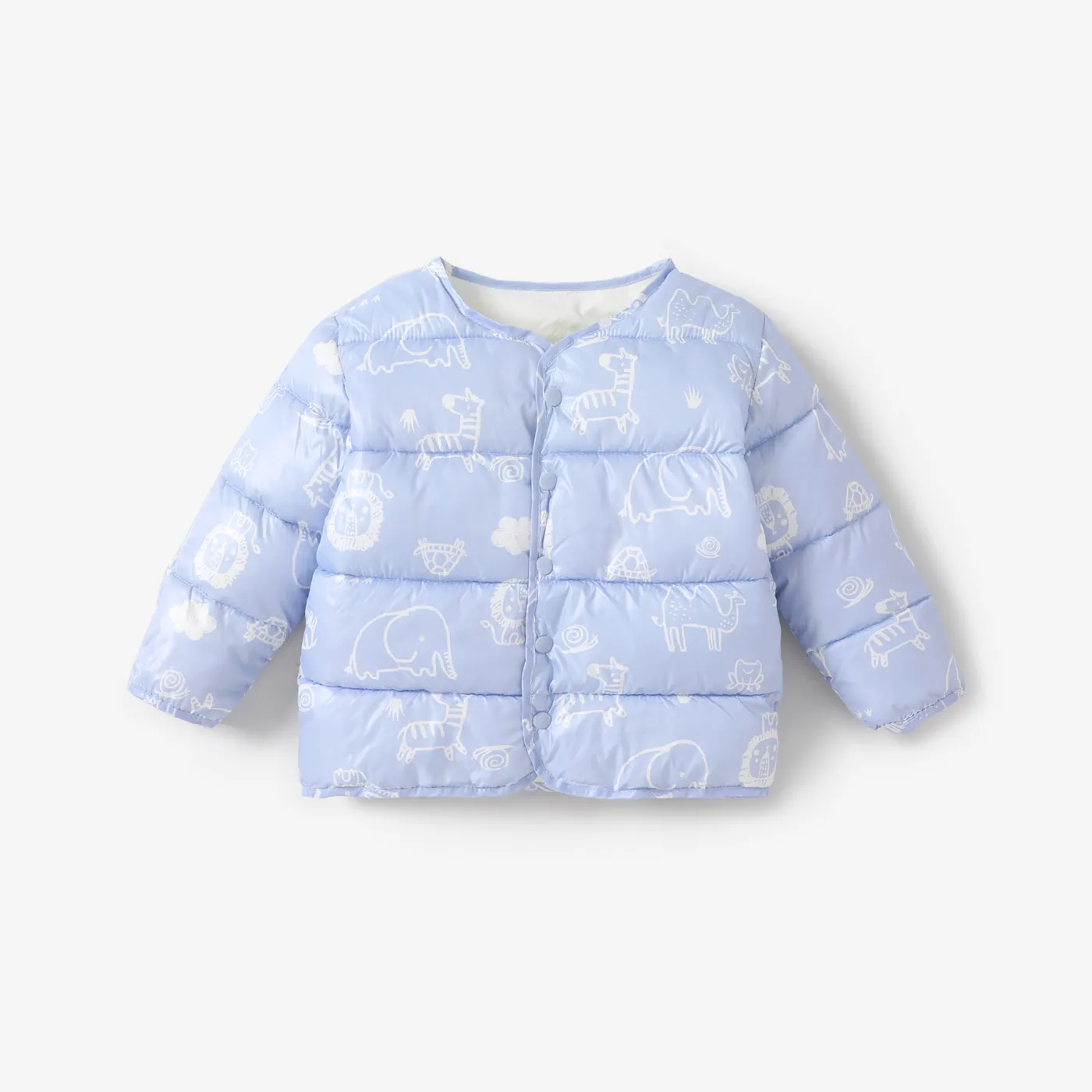 Toddler Boy/Girl Childlike Flower and Elephant Print Winter Coat  big image 1