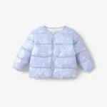Toddler Boy/Girl Childlike Flower and Elephant Print Winter Coat Light Blue