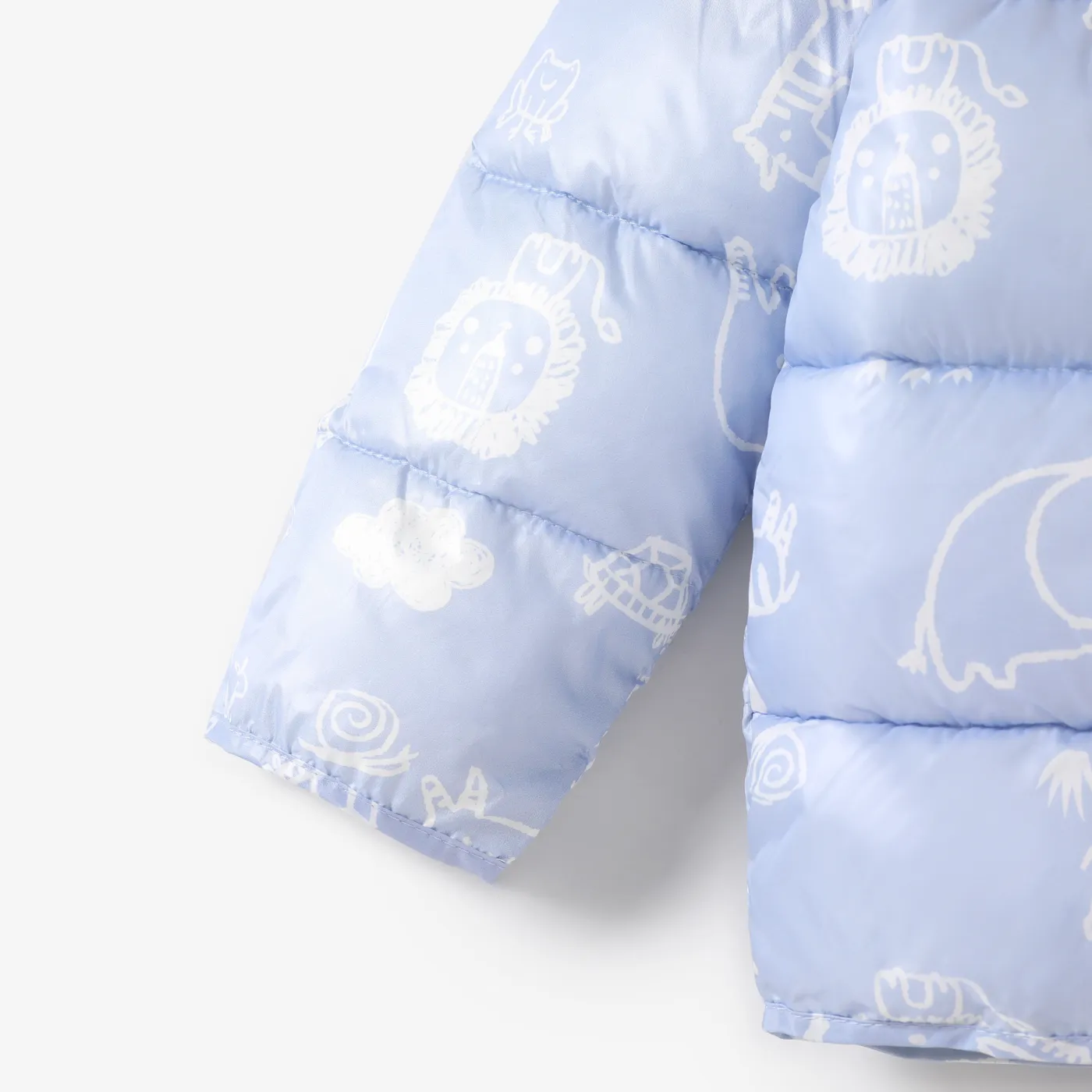 Toddler Boy/Girl Childlike Flower and Elephant Print Winter Coat  image 3