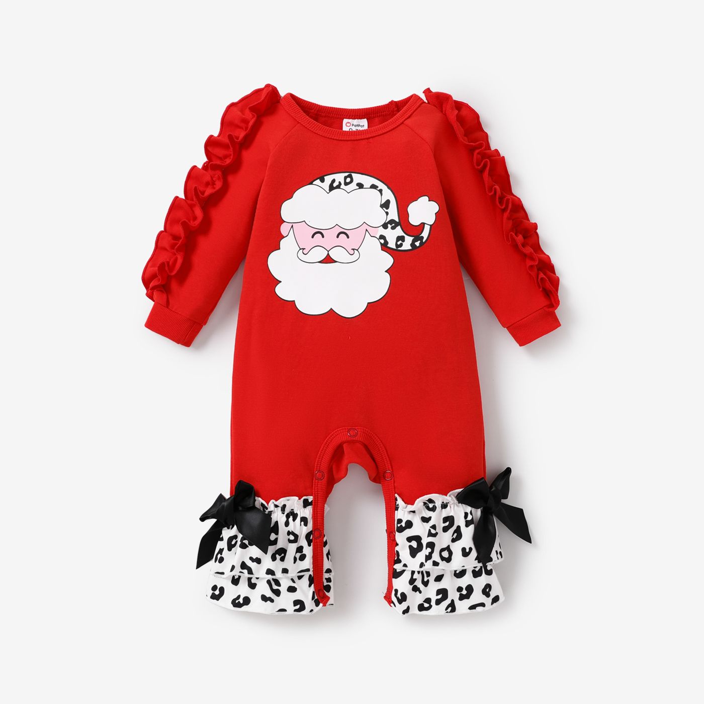 Baby Girl Sweet Ruffle Christmas Long Sleeve Jumpsuit