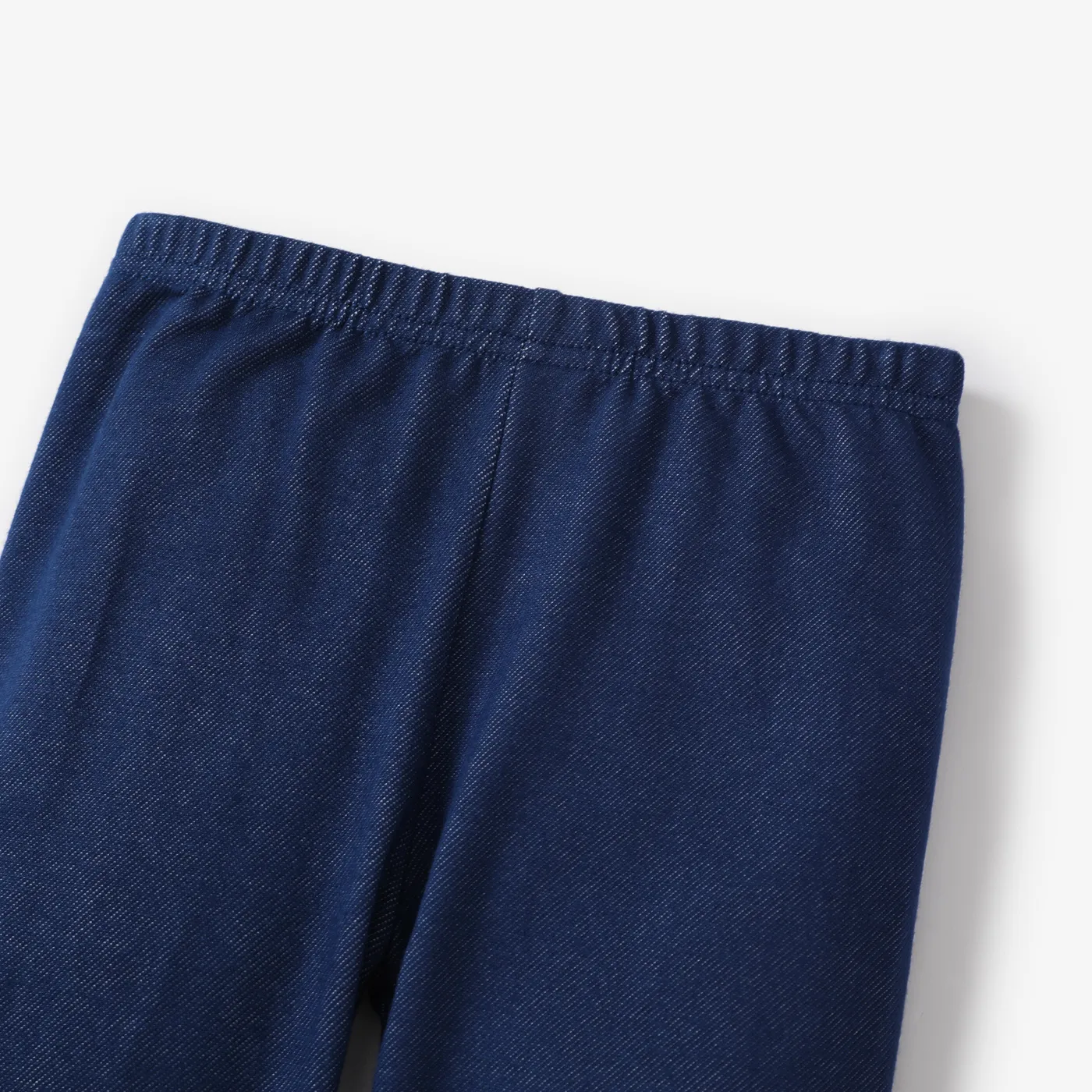 Kid Girl 100% Cotton Casual Elastic Denim Leggings Royal Blue image 3