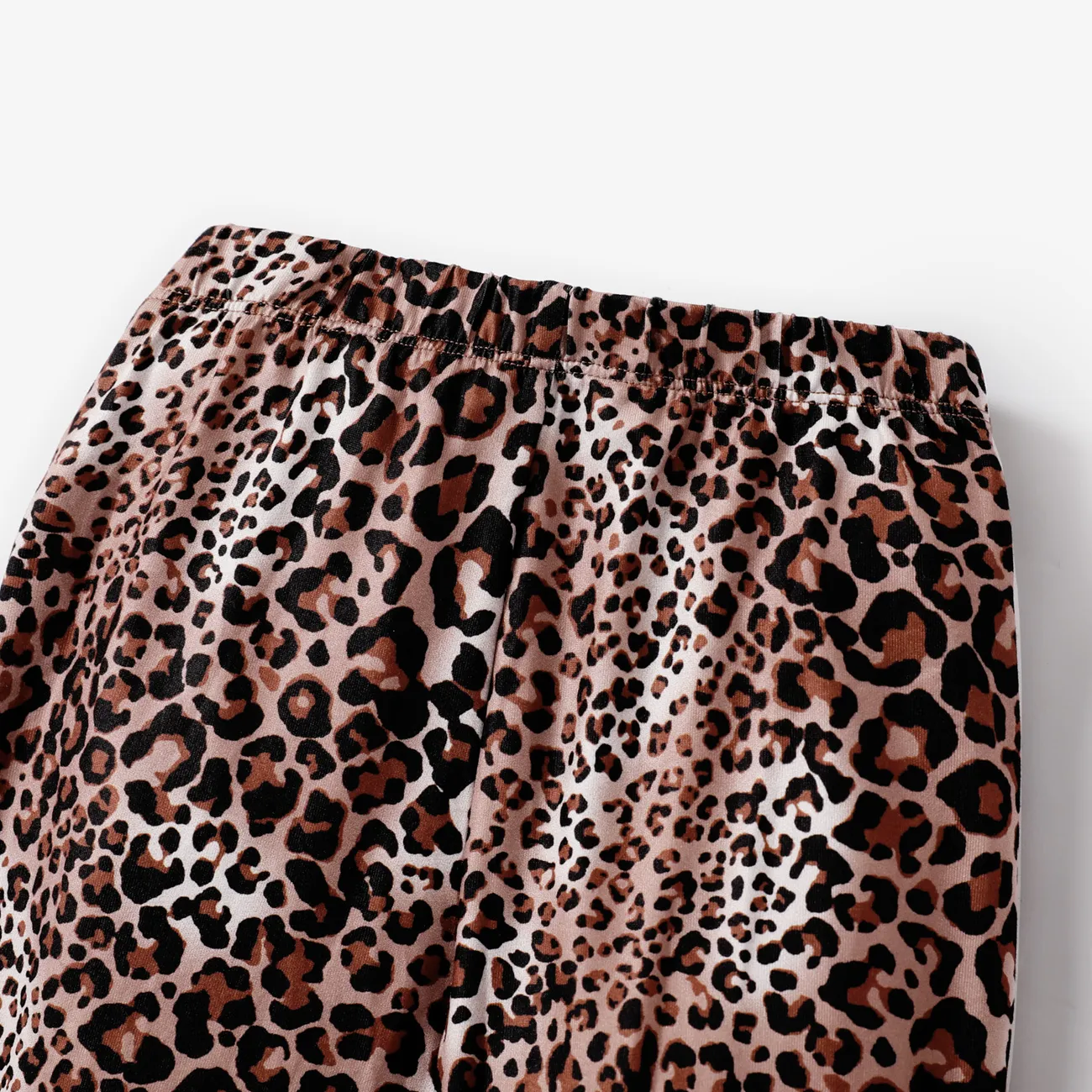 2 unidades Niño pequeño Chica Básico Estampado de leopardo conjuntos de sudadera color crema big image 1
