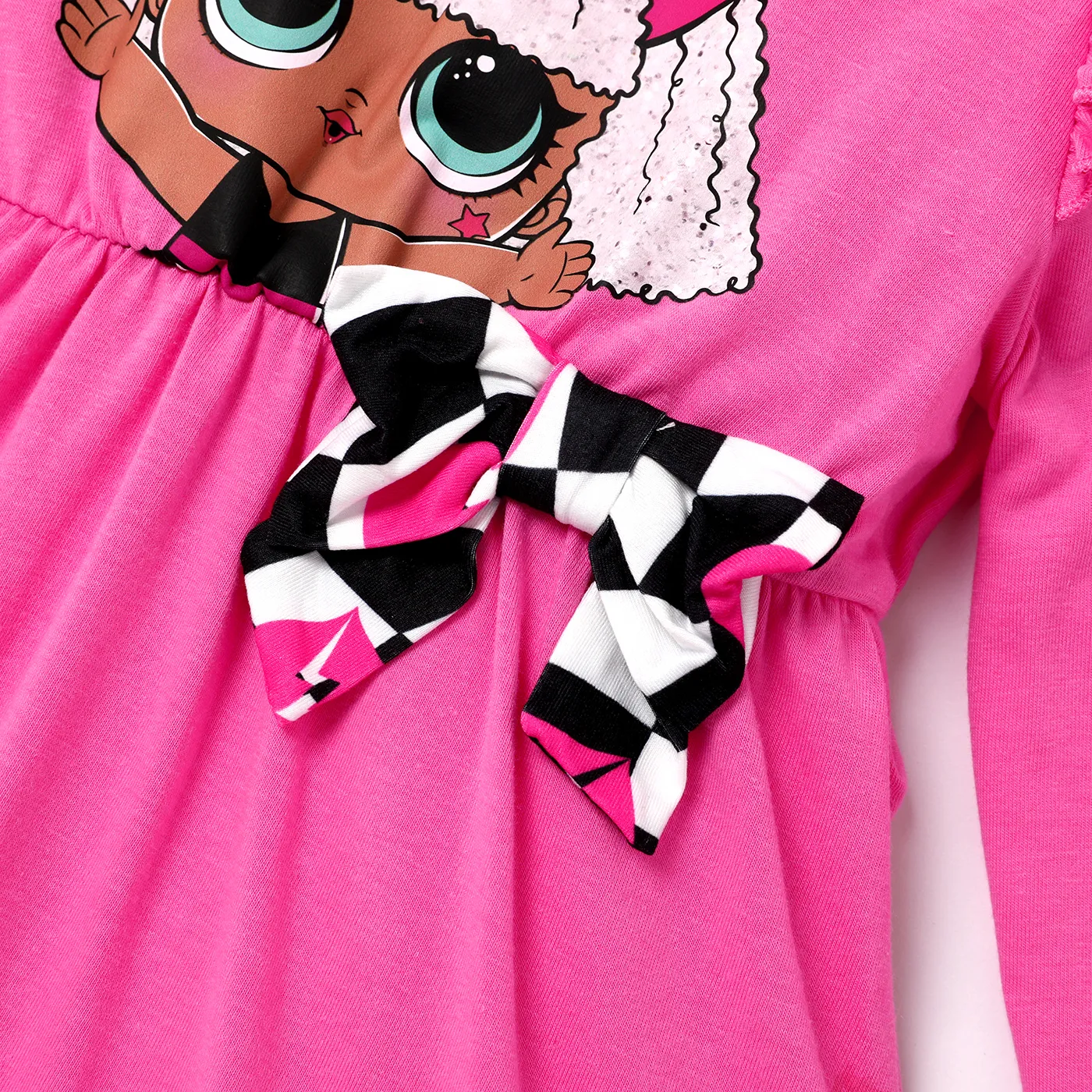 L.O.L. SURPRISE! Kid Girl 2pcs Character Print Long-sleeve Top and Allover Print Pants Set Pink image 4