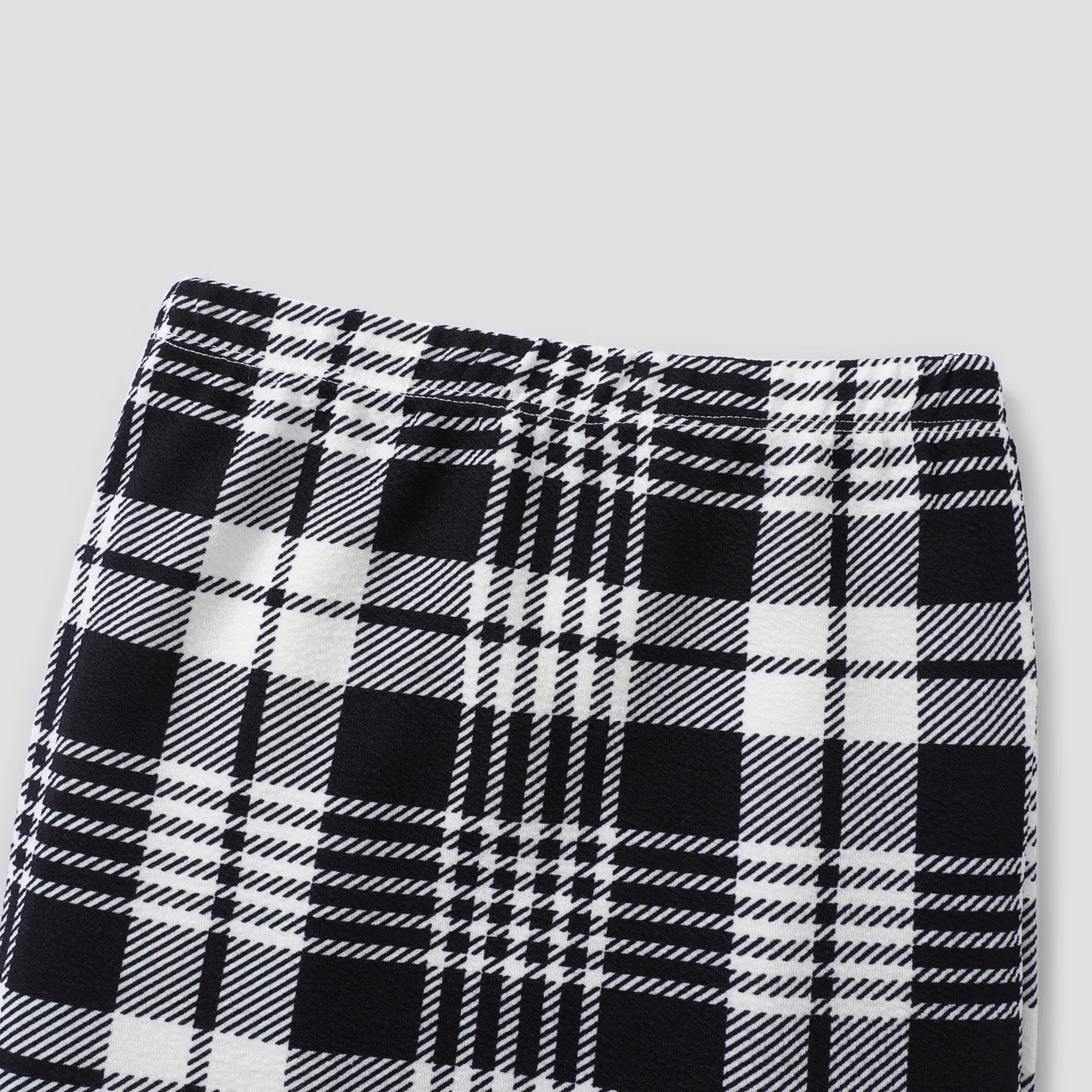 Kid Girl Stand Collar Grid/Houndstooth Skirt Suit White image 4