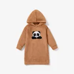 Toddler/Kid Girl Panda Pattern Hooded Pajama Set Kid Brown