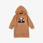 Toddler/Kid Girl Panda Pattern Hooded Pajama Set Toddler Brown