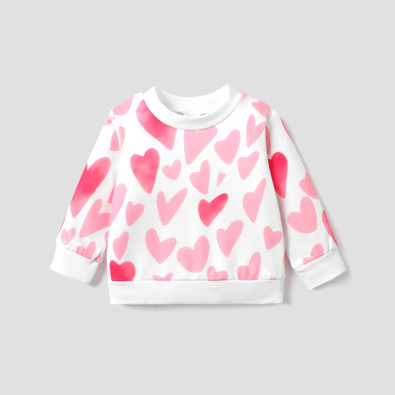 Baby Girl Heart-shaped Sweatshirt Pink big image 1