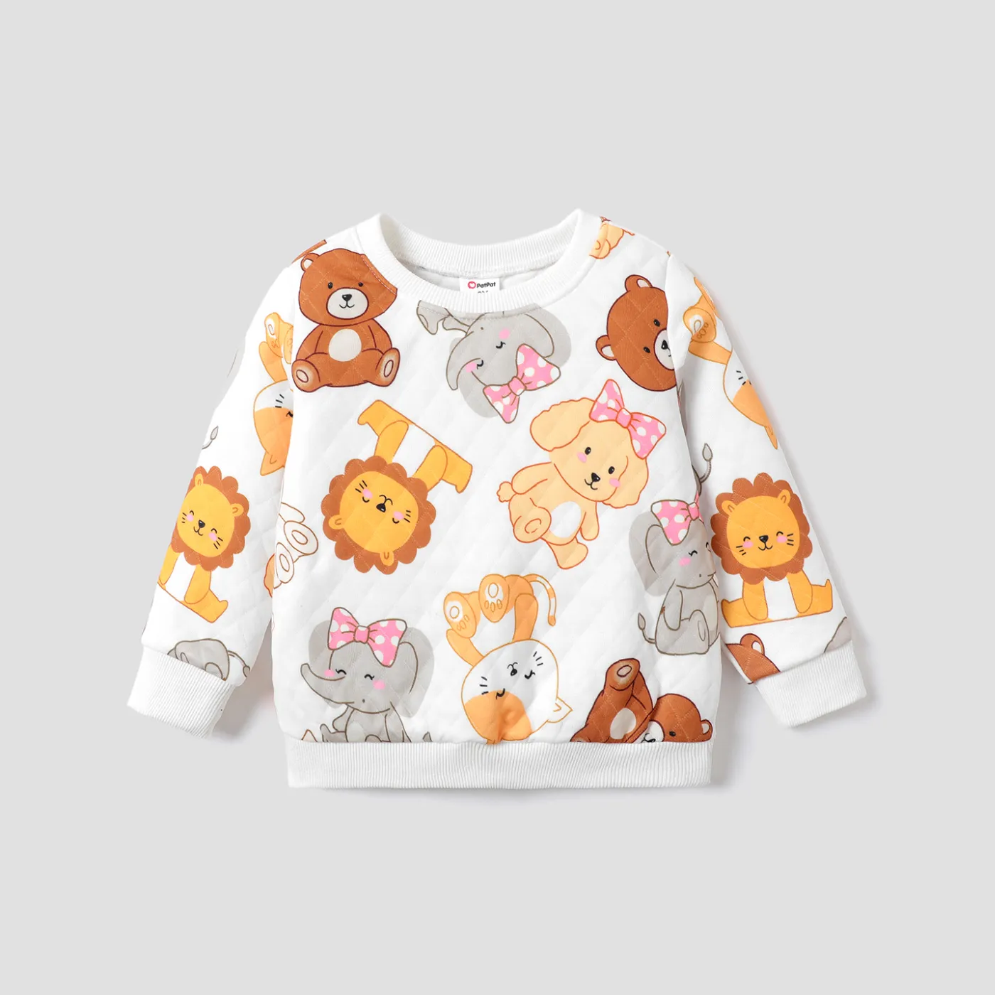 Toddler Girl Childlike Animal Pattern Fabric Stitching Top