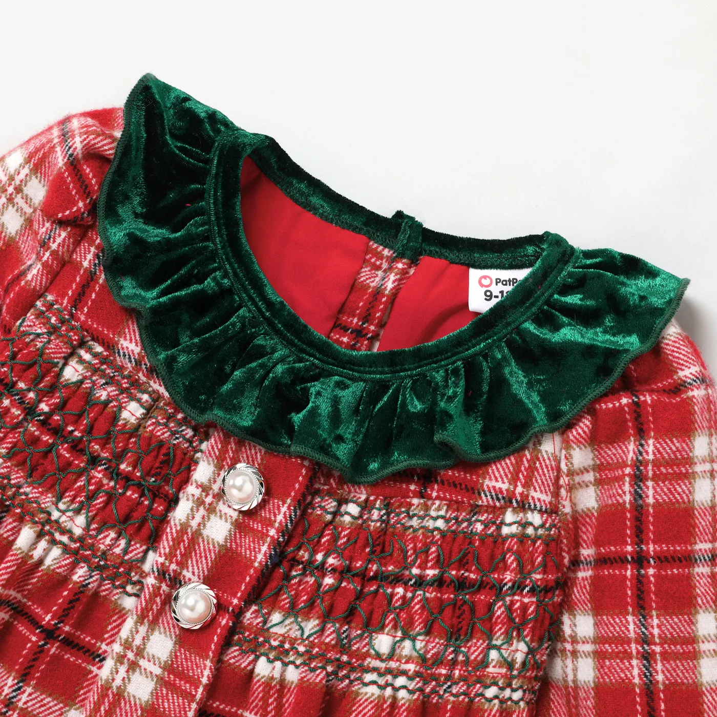 Natal Bebé Extremidades franzidas Elegante Manga comprida Vestidos Vermelho image 6