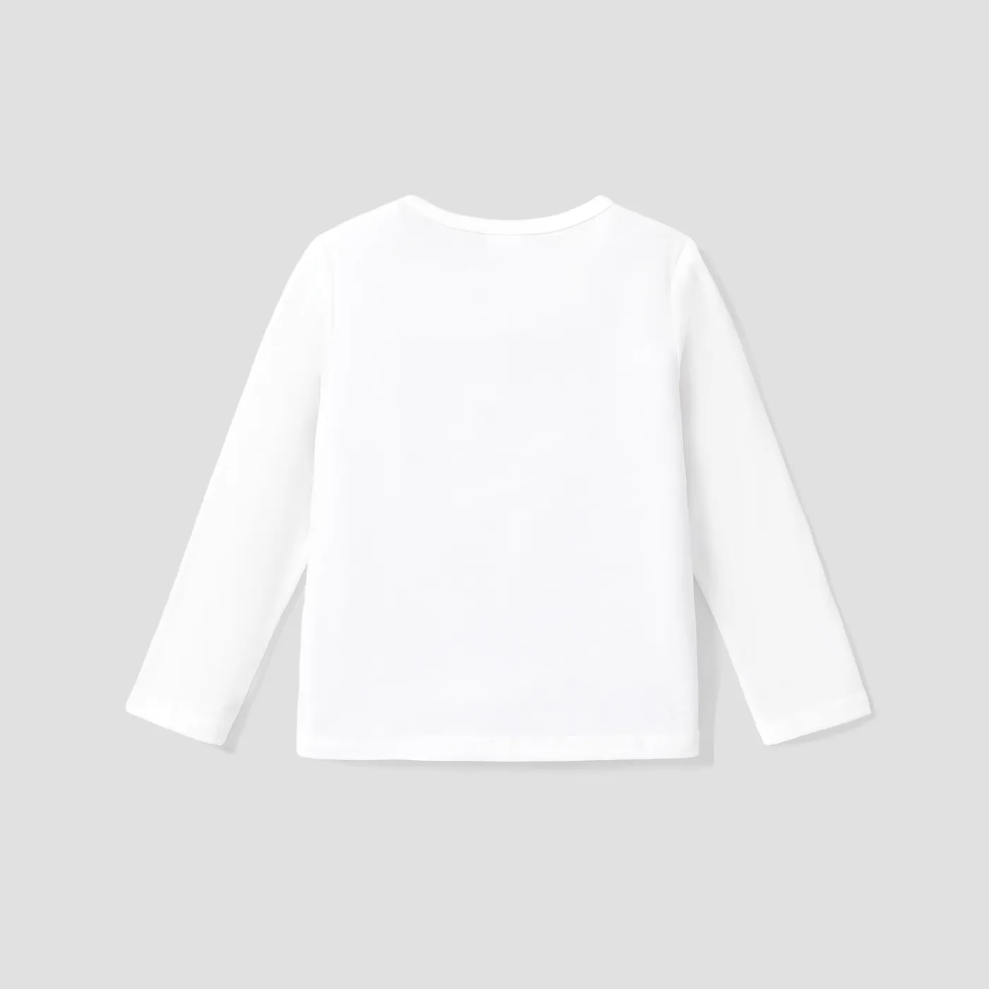Kid Girl Giraffe Print Long-sleeve White Tee White image 2