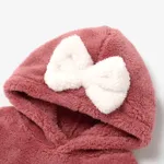 Toddler Girl Bowknot Design Fuzzy Hoodie Sweatshirt  image 3