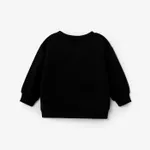 Toddler Girl Letter Print Casual Black Pullover Sweatshirt  image 2