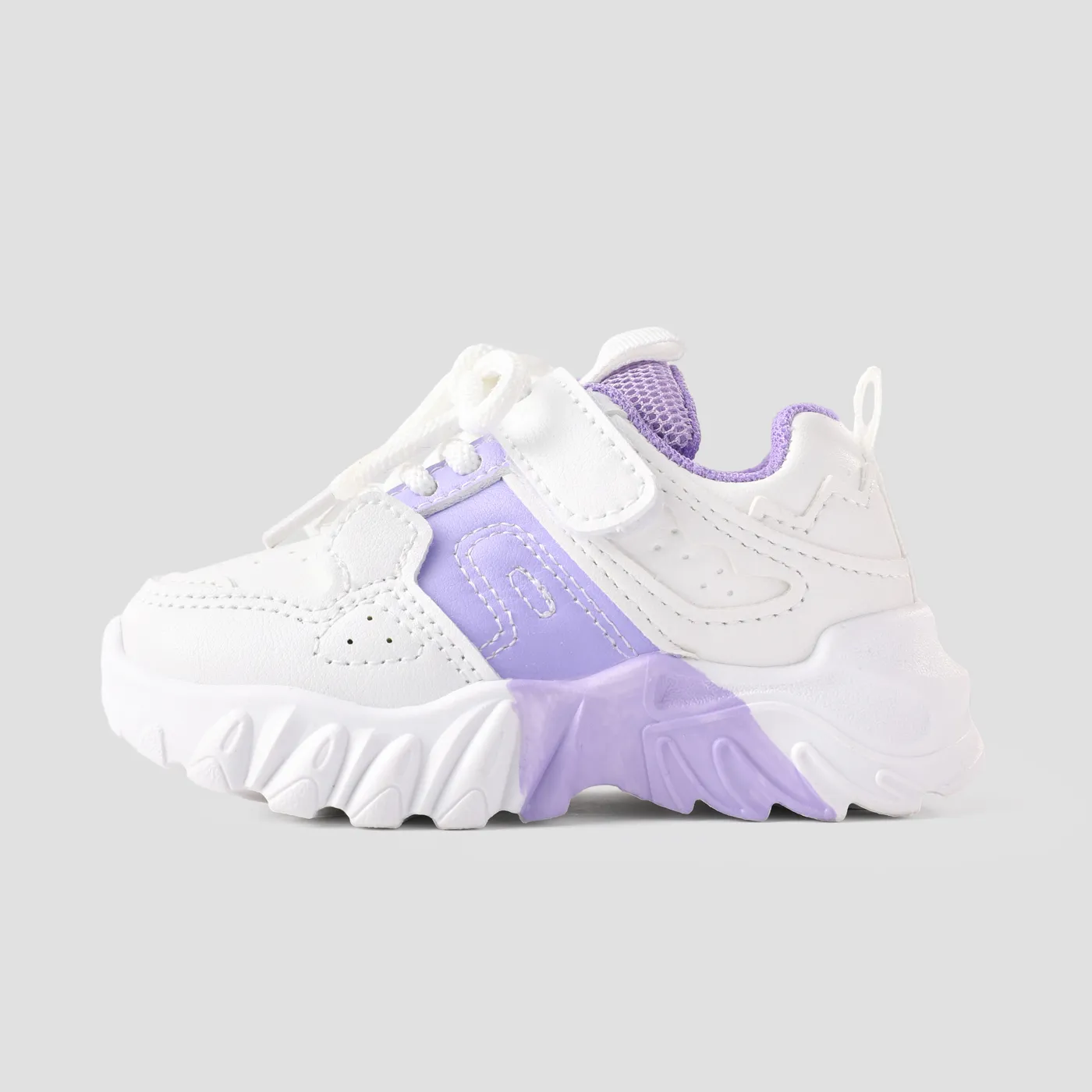 Toddler and Kids Color-block Lace-up Sports Shoes Purple image 2