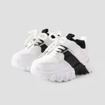 Toddler and Kids Color-block Lace-up Sports Shoes Black