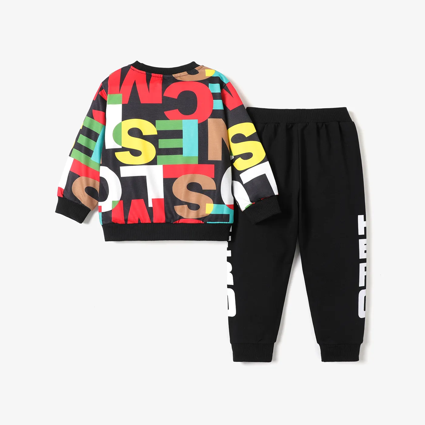 2-piece Toddler Boy Letter Print Pullover and Pants Set  image 3