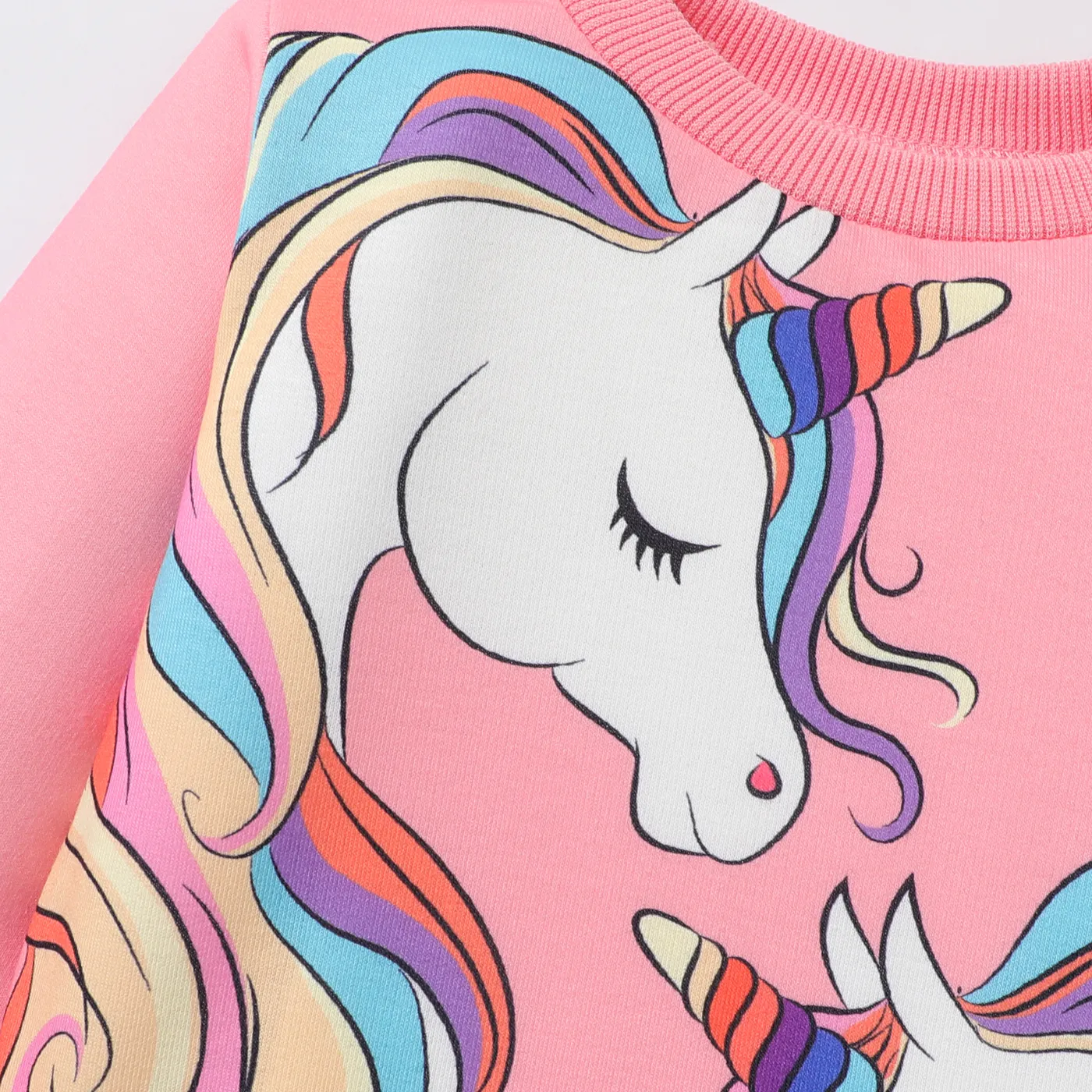 Baby Girl Unicorn Print Long-sleeve Pullover Sweatshirt  image 3