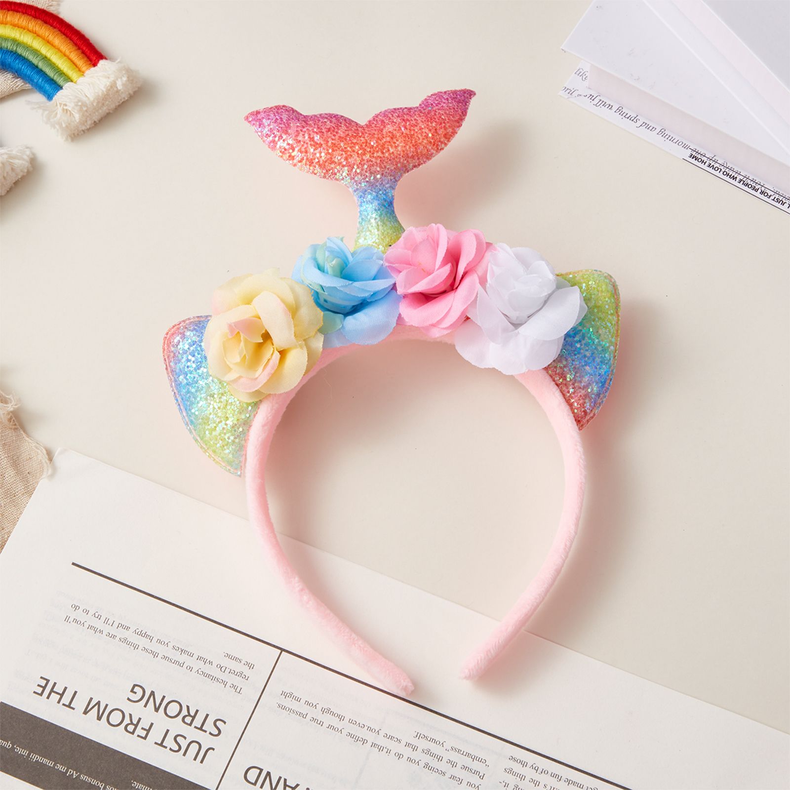 Children likes halloween Cartoon Glowing Mermaid Decorative Headband product