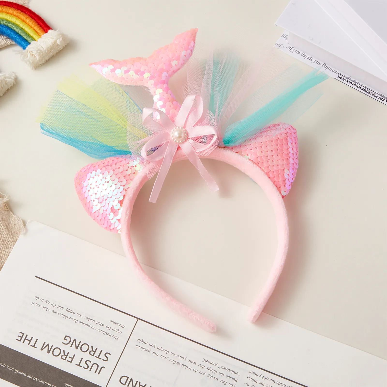 Children likes halloween Cartoon Glowing Mermaid Decorative Headband  image 1