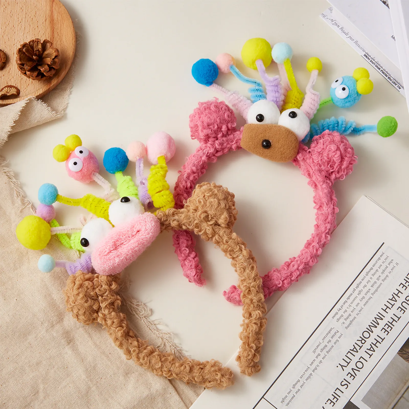 Kids/toddler Childlike Candy color creative funny plush headband  image 3