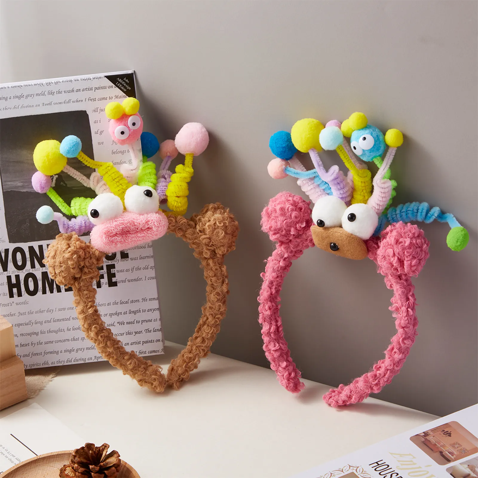 Kids/toddler Childlike Candy color creative funny plush headband  image 4
