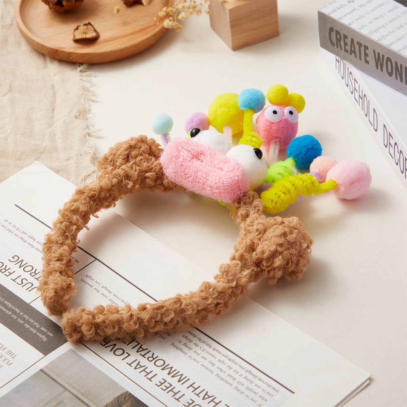 Kids/toddler Childlike Candy color creative funny plush headband  big image 1