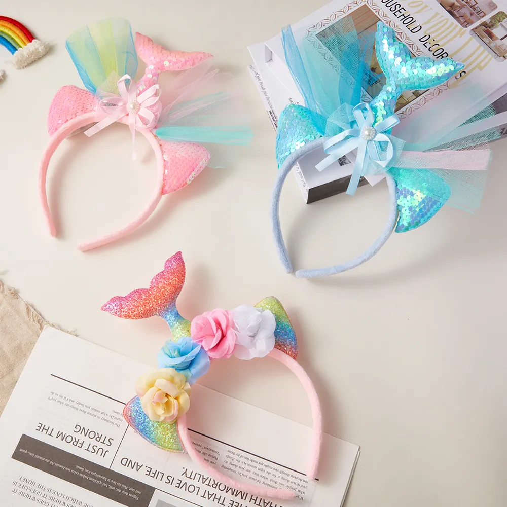 Children likes halloween Cartoon Glowing Mermaid Decorative Headband big image 3