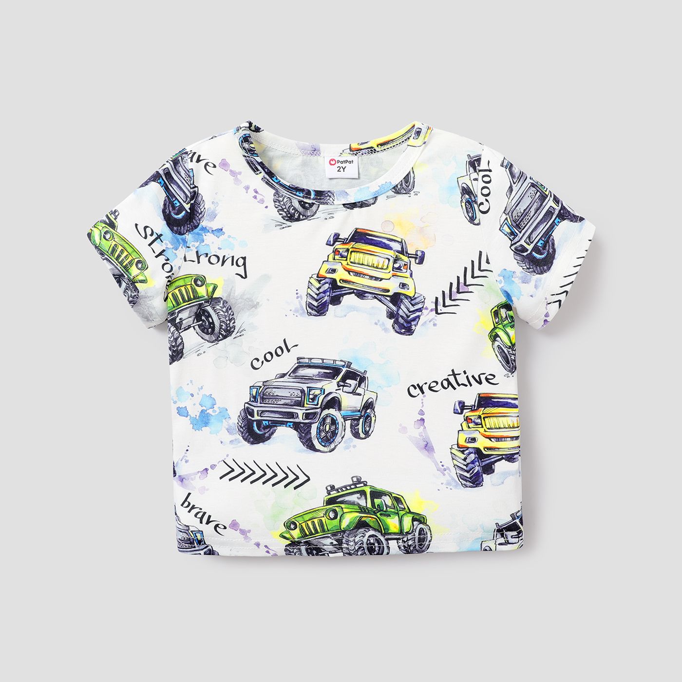 

Toddler Boy Car & Letter Print Short-sleeve Tee