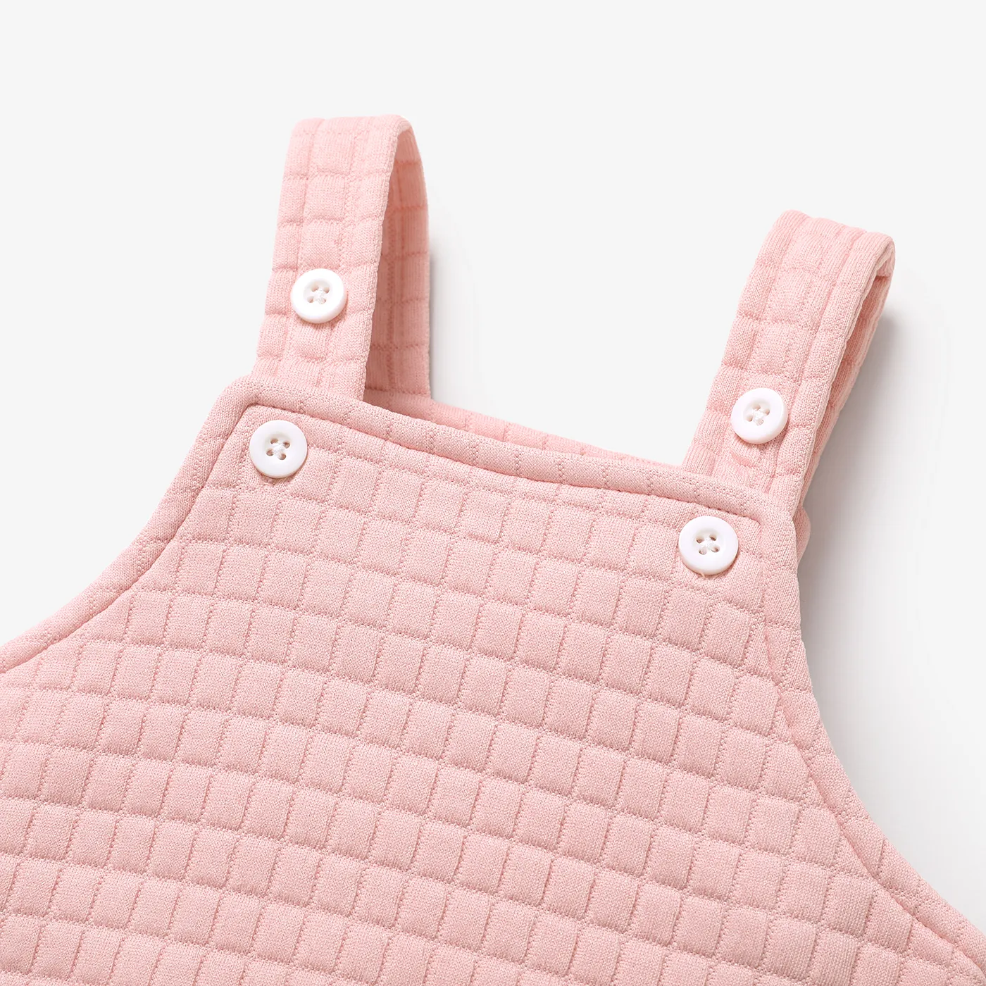 Baby Girl Rainbow Detail Pink Textured Overalls  image 3