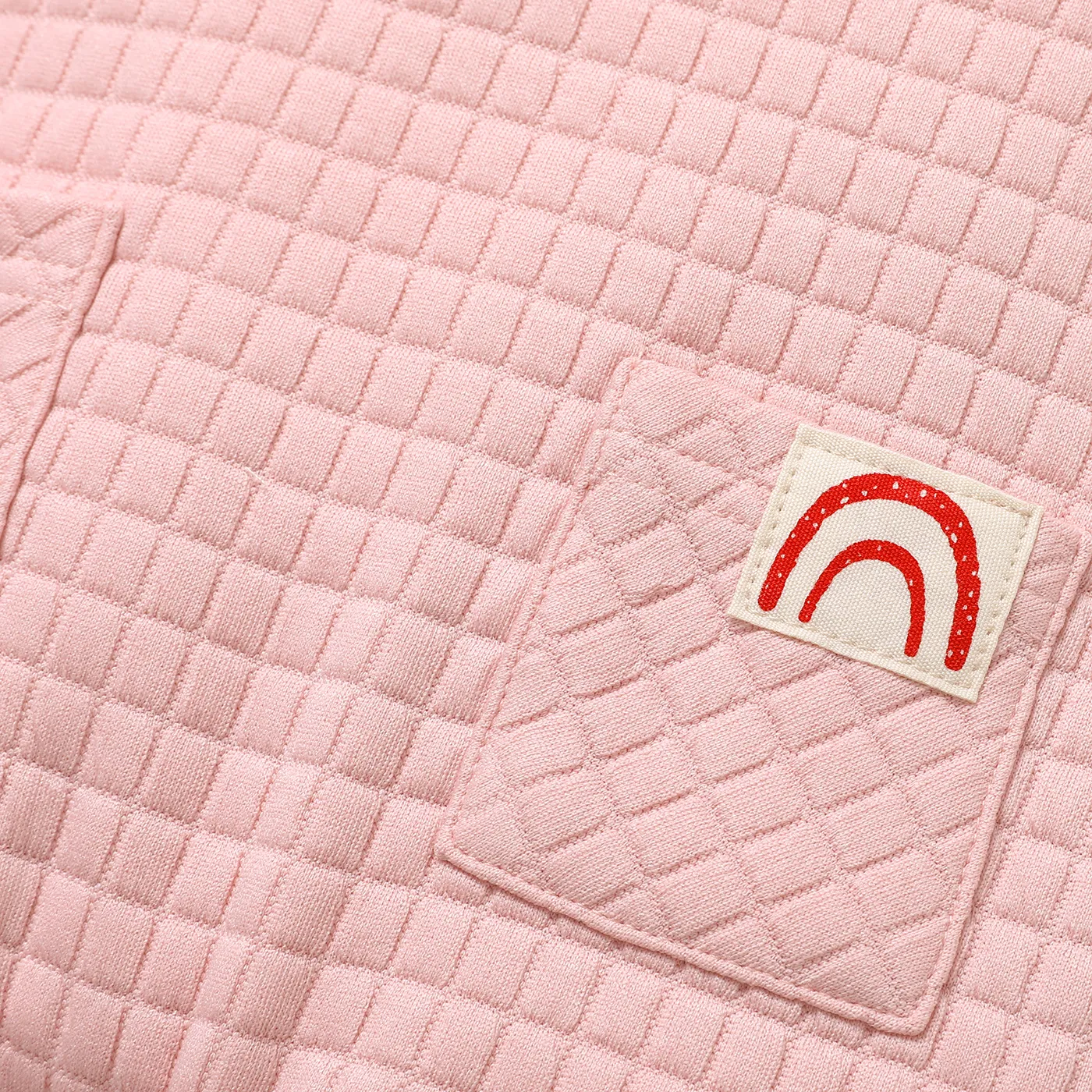 Baby Girl Rainbow Detail Pink Textured Overalls  image 4