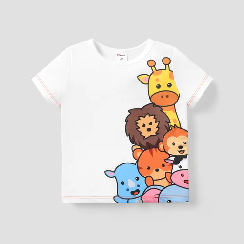Criança Menino Infantil Girafa Manga curta T-shirts
