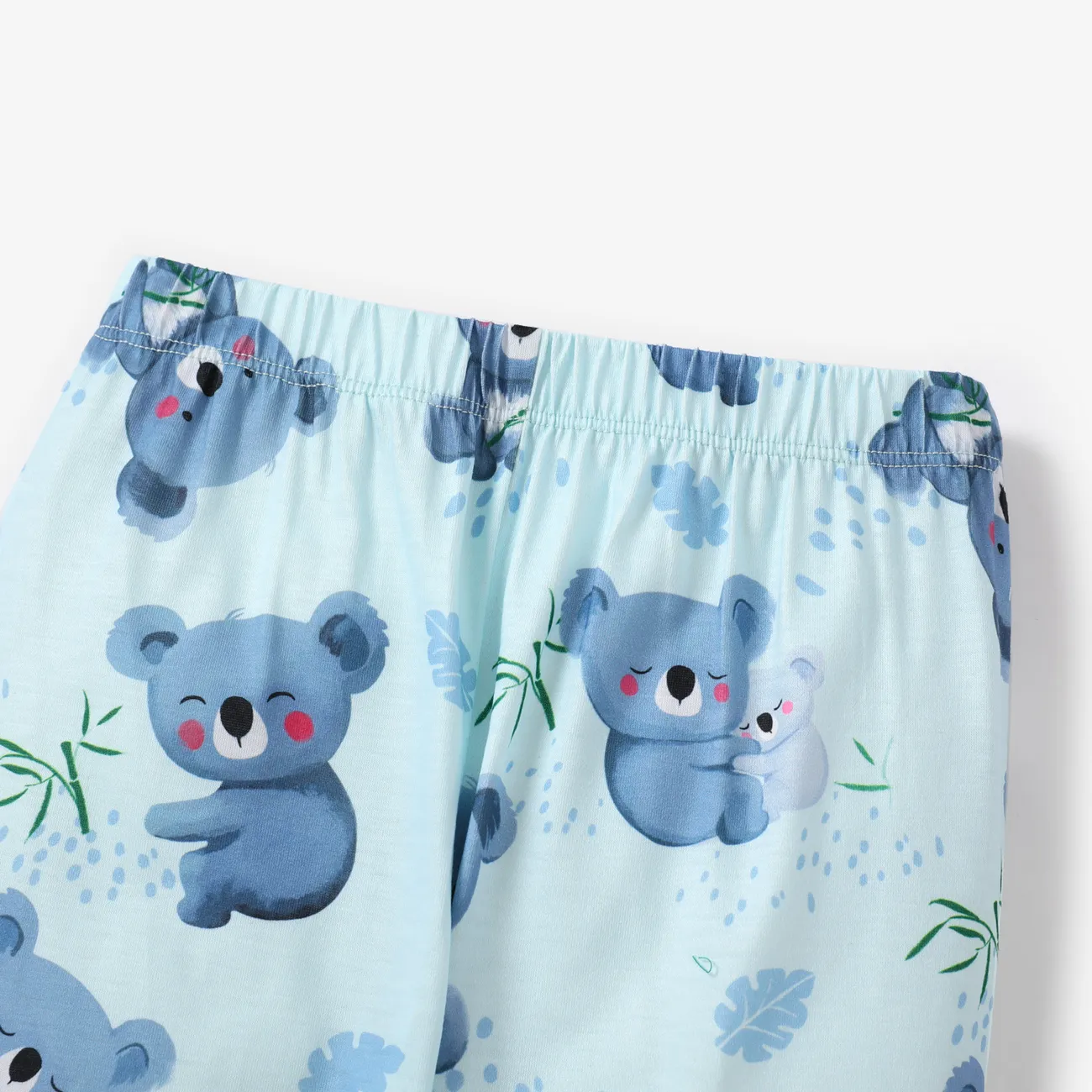 2pcs Toddler Boy Basic Koala Pattern Pajama Set Light Blue big image 1