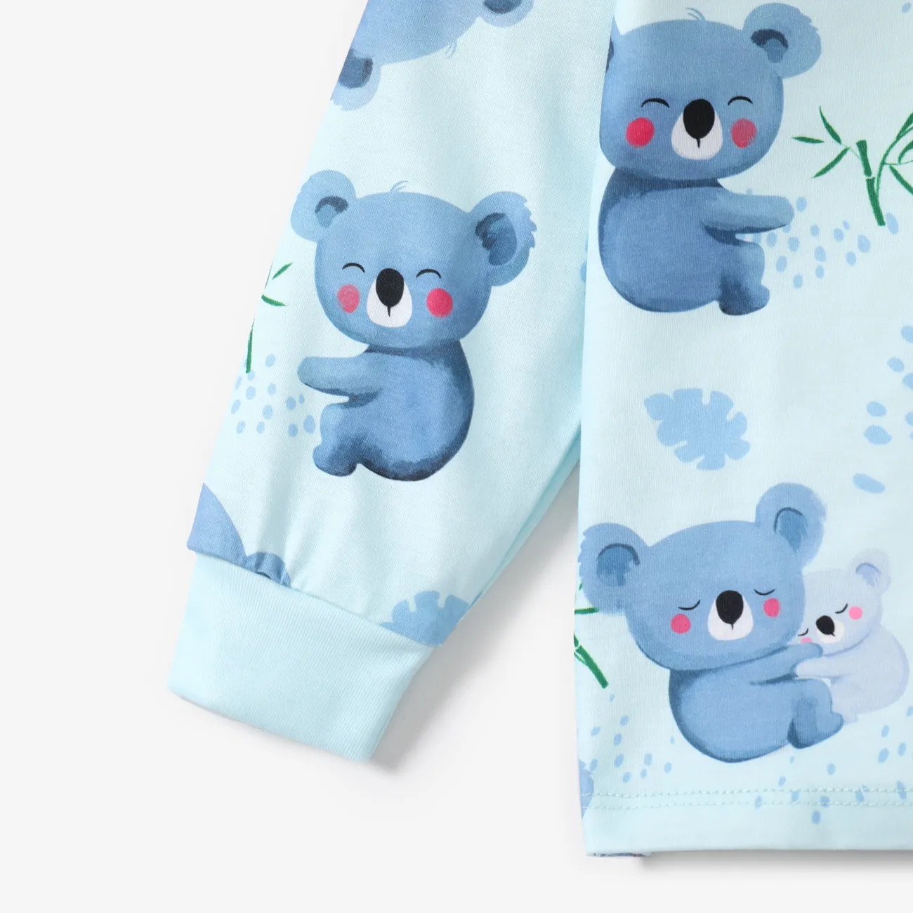 2 pezzi Bambino piccolo Ragazzo Cuciture in tessuto Infantile Koala Pigiami Azzurro big image 1