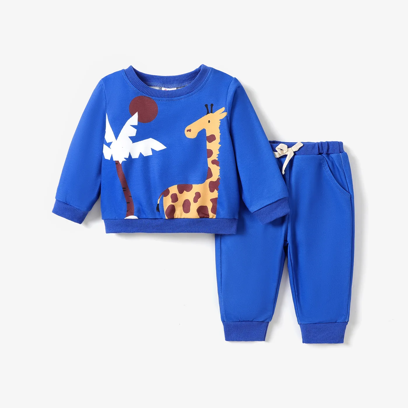 2PCS Baby Boy Giraffe Childlike Top / Pants Set