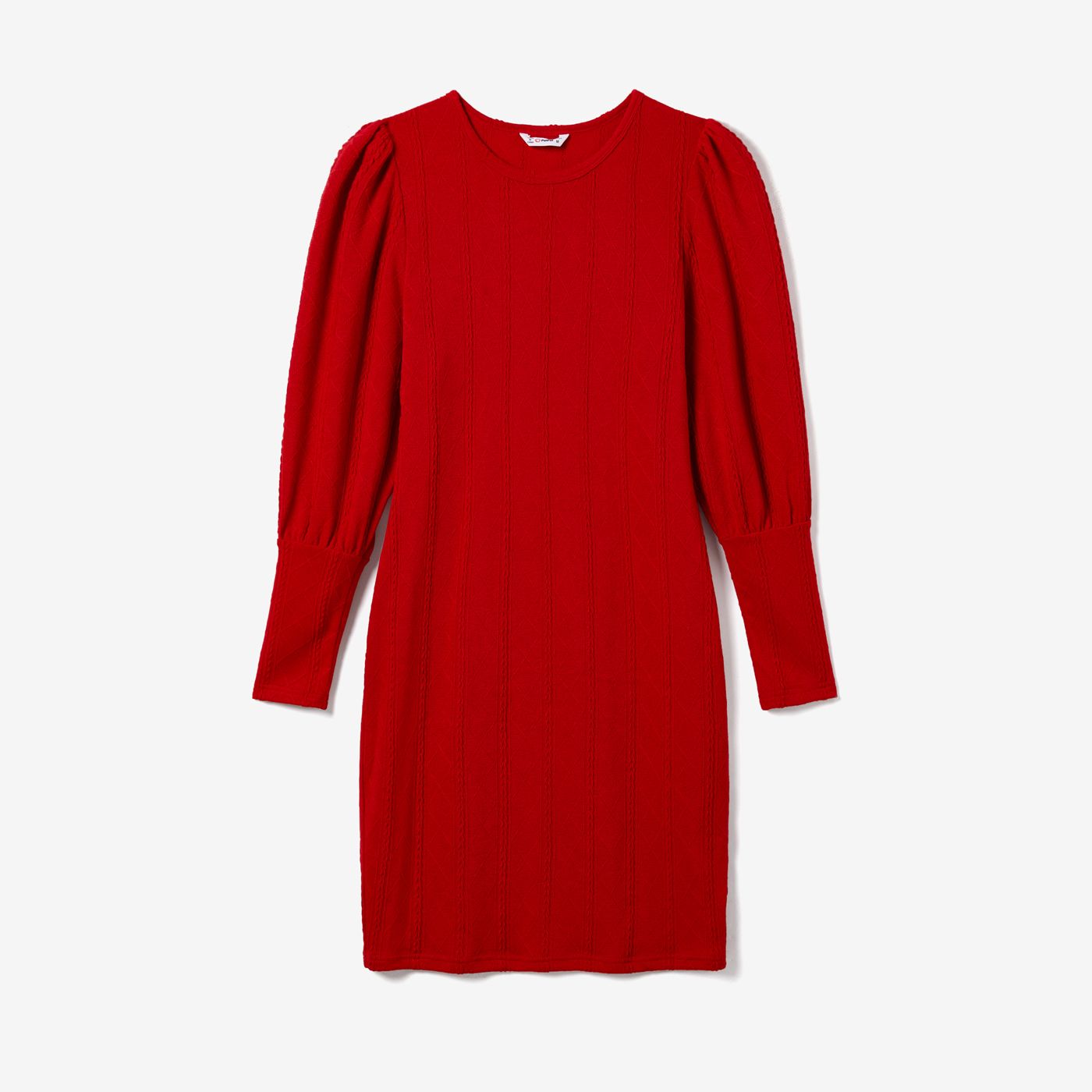 

Family Matching Long Sleeve Plaid Patch Pocket Shirts and Solid Color Puff Sleeve Dresses Sets