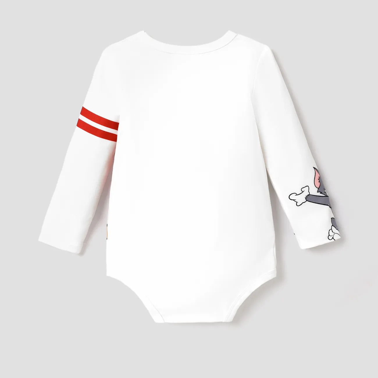 Tom and Jerry Baby Boy Character Print Long-sleeve Bodysuit White big image 1
