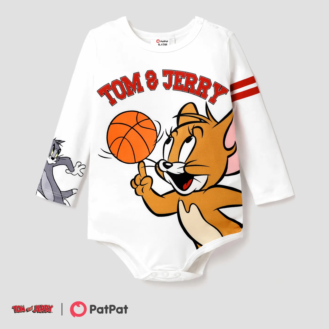 Tom and Jerry Baby Boy Character Print Long-sleeve Bodysuit  big image 1