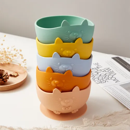 Carino Cartoon Cat Baby Bowl con ventosa