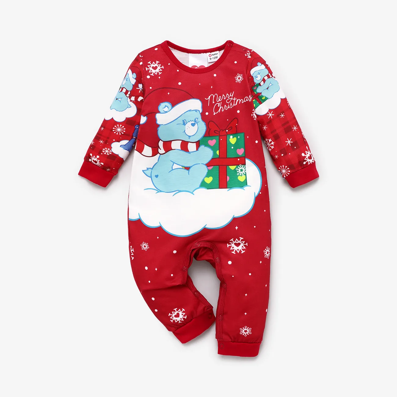 Les Bisounours Noël Look Familial Manches longues Tenues de famille assorties Pyjamas (Flame Resistant) Rouge big image 1