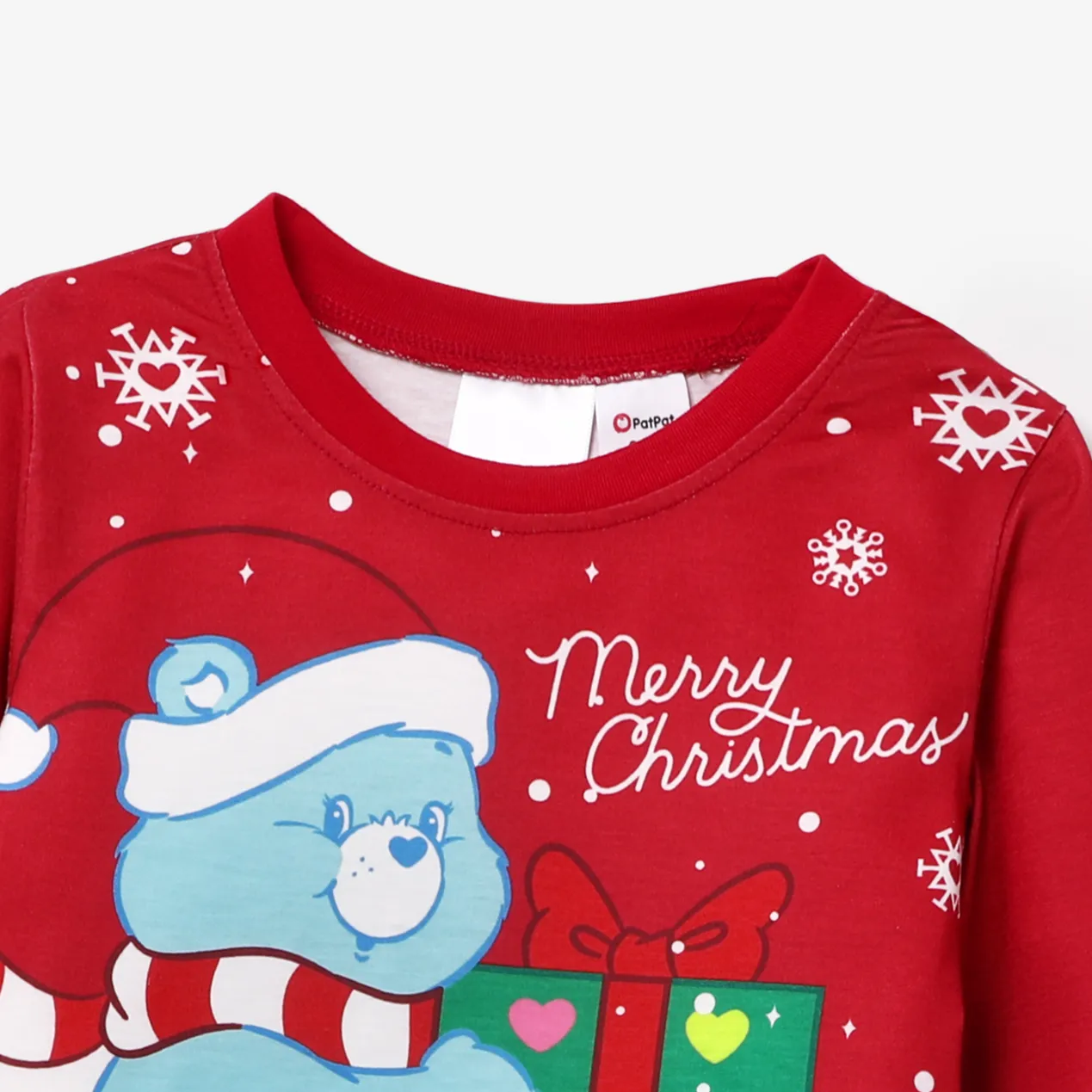 Les Bisounours Noël Look Familial Manches longues Tenues de famille assorties Pyjamas (Flame Resistant) Rouge big image 1