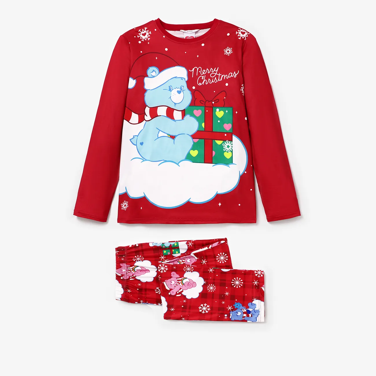 Ursinhos Carinhosos Natal Look de família Manga comprida Conjuntos de roupa para a família Pijamas (Flame Resistant) Vermelho big image 1