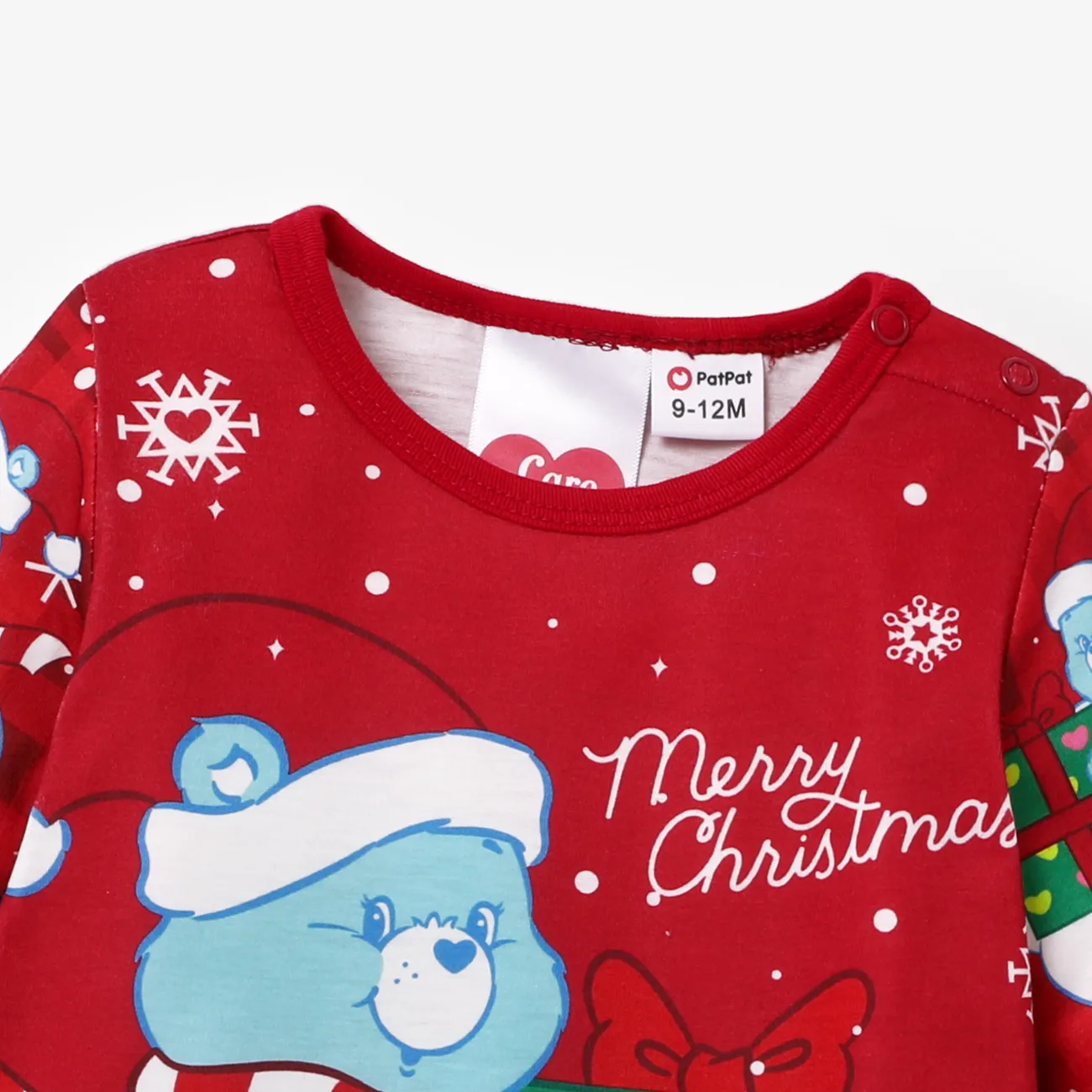 Care Bears Christmas Family Matching Snowflake Print Pajamas Sets (Flame Resistant) Red big image 1