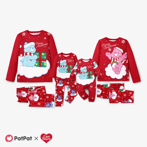 Care Bears Christmas Family Matching Snowflake Print Pajamas Sets (Flame Resistant)