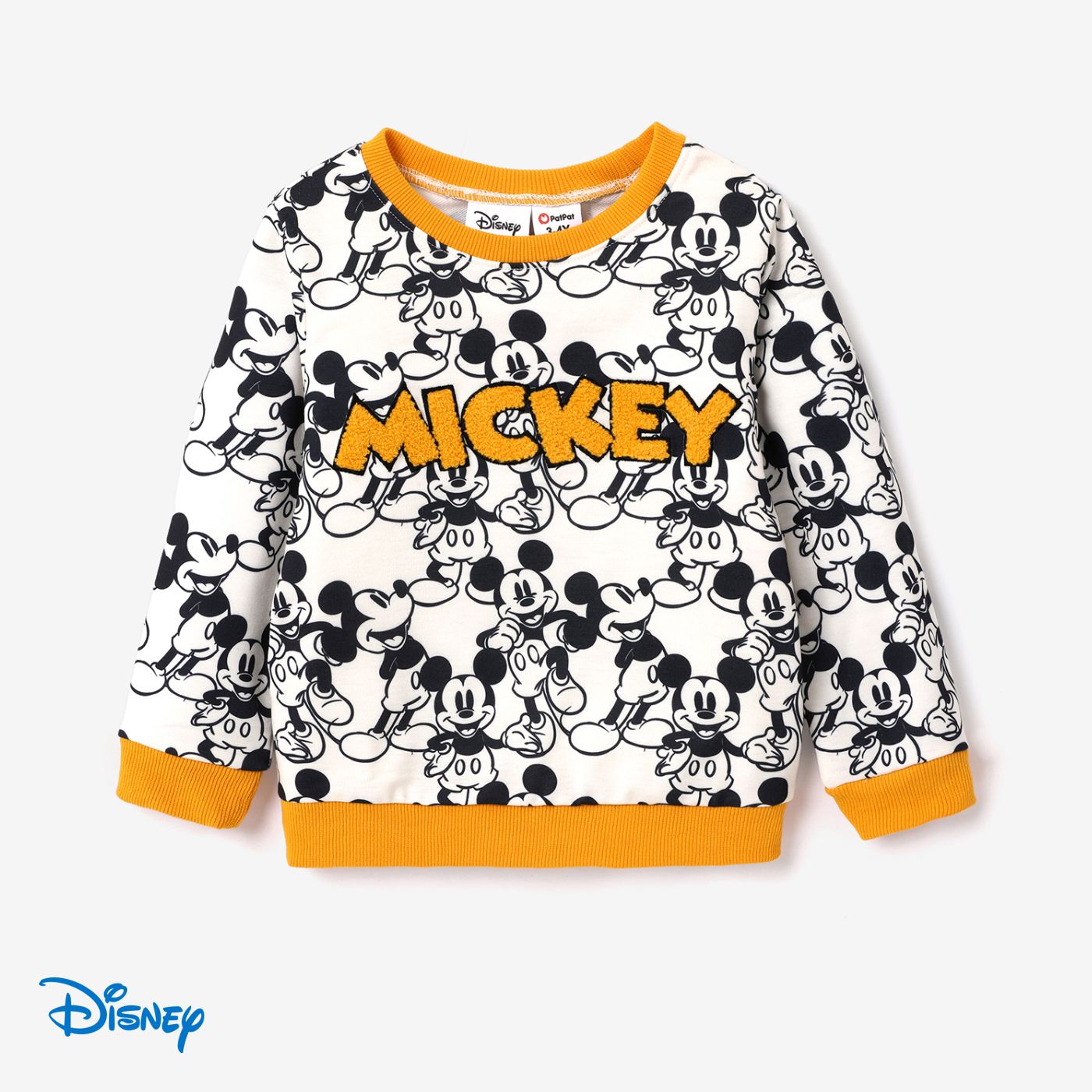 Disney Mickey And Friends Toddler Boys Character Print Sweatshirt With Embroidered Mickey Letter