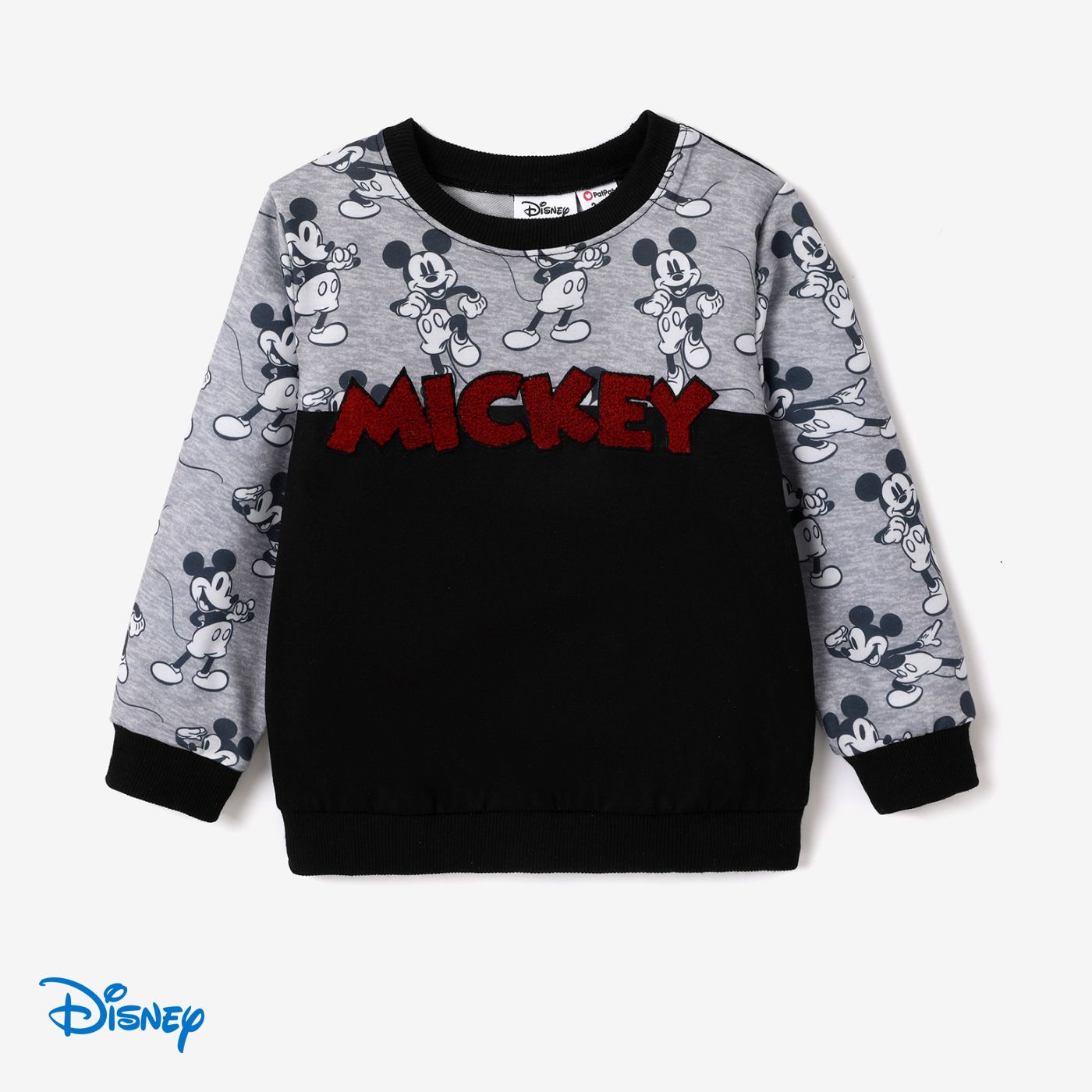 Disney Mickey And Friends Toddler Boys Character Print Sweatshirt With Embroidered Mickey Letter