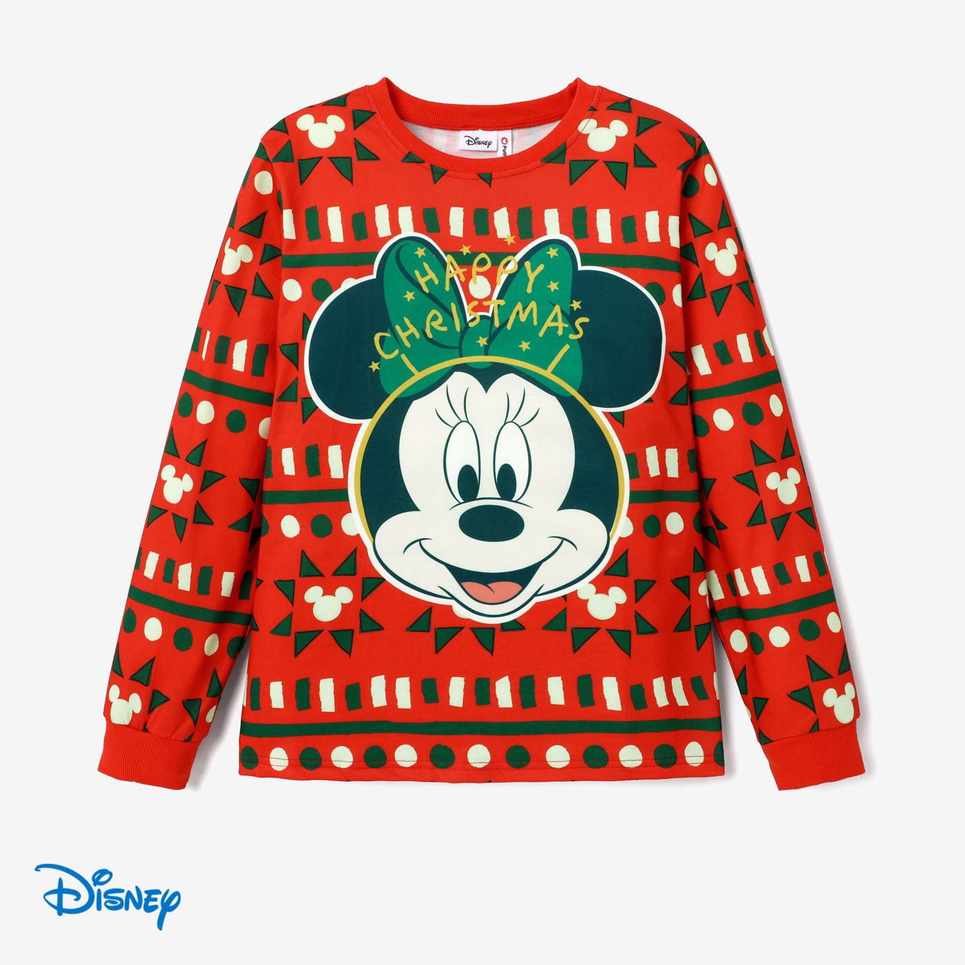 

Disney Mickey and Friends Christmas Family Matching Pattern Print Long-sleeve Tops