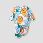 Baby Boy/Girl  Childlike Animal Print Button Long Sleeves Jumpsuit Multi-color